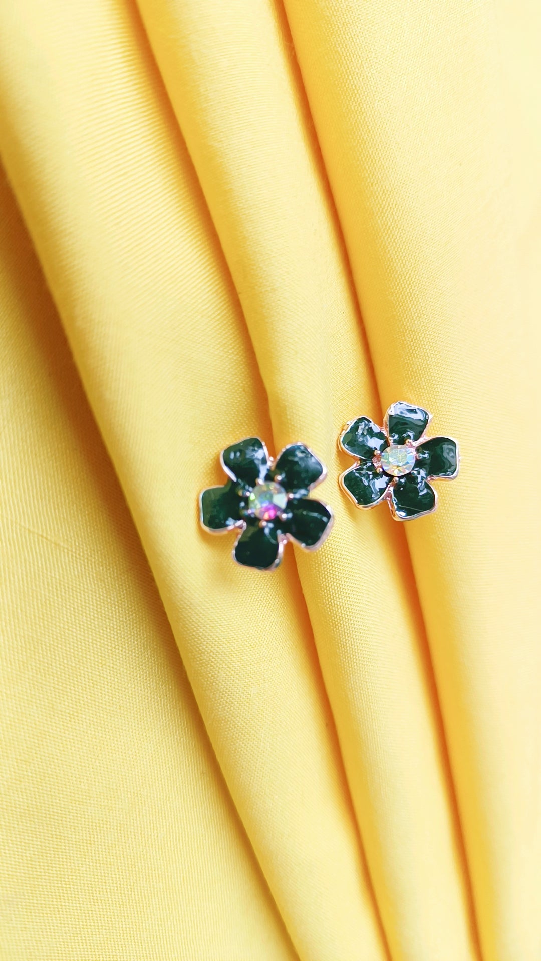 Crystal Stud Earrings-AntiTarnish