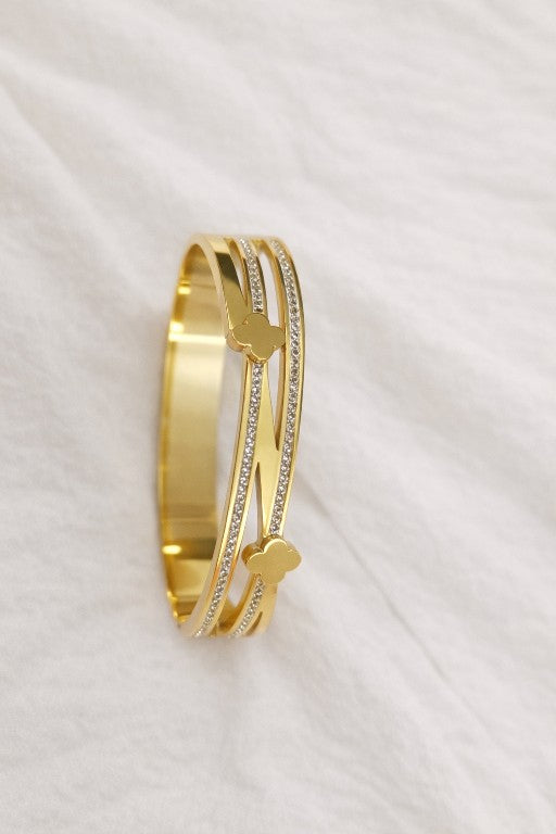 Gold Finish Crystal Kada Bangle – Anti-Tarnish