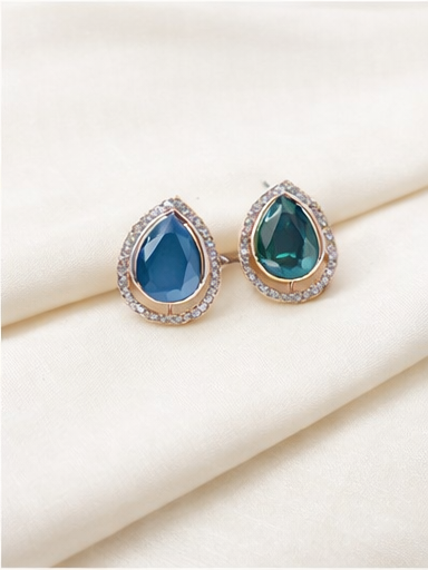 Elegant Lavender Teardrop Stud Earrings - Anti Tarnish