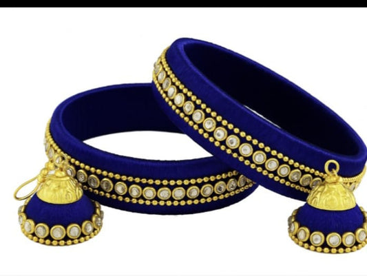 Kundan Thread Bangle Set with earrings