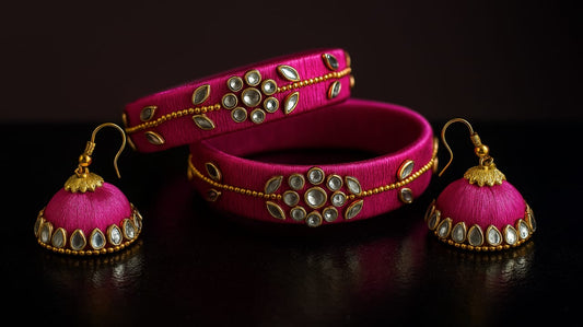 Royale Thread Bangle Set with earrings