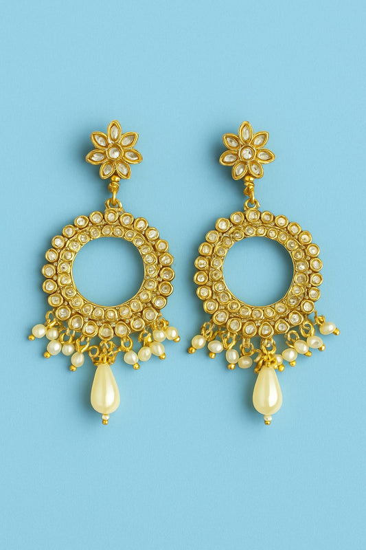 Celestial Pearl Hoop Drops Earrings