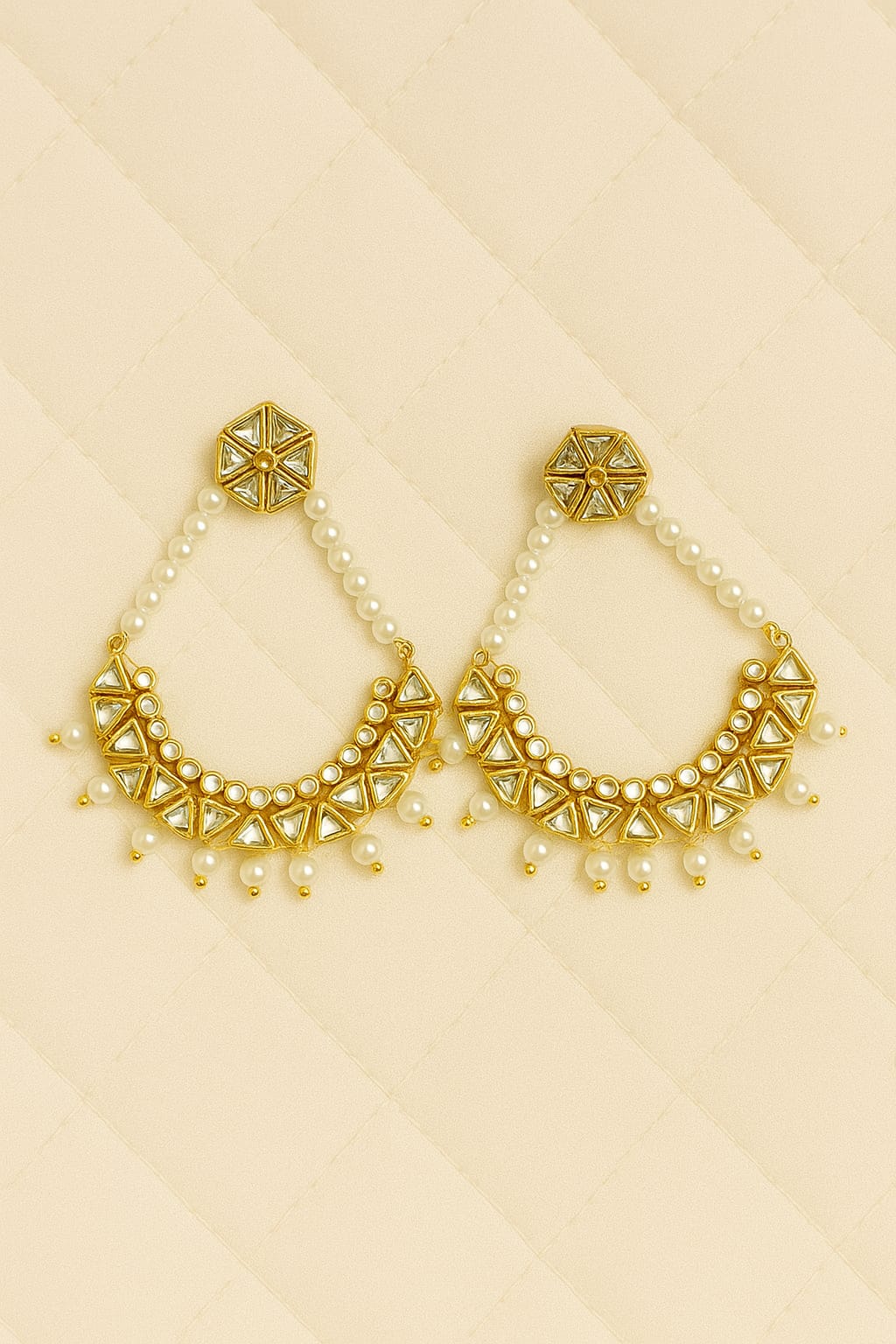 Classic Pearl Beaded Stud Drops Earrings