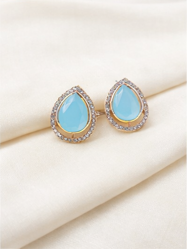 Elegant Lavender Teardrop Stud Earrings - Anti Tarnish