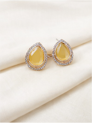 Elegant Lavender Teardrop Stud Earrings - Anti Tarnish