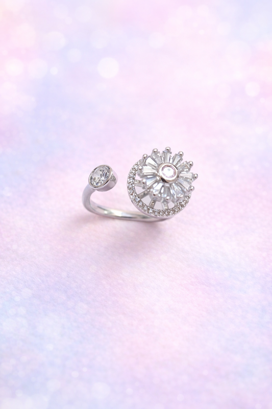 Elegant Floral Adjustable Ring Anti-Tarnish
