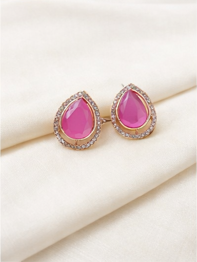 Elegant Lavender Teardrop Stud Earrings - Anti Tarnish